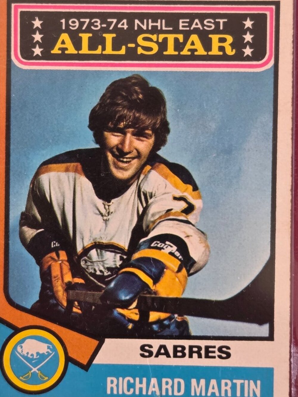 RARE, VINTAGE, 1974 OPEE CHEE, RICHARD MARTIN ALL STAR HOCKEY CARD!!!
